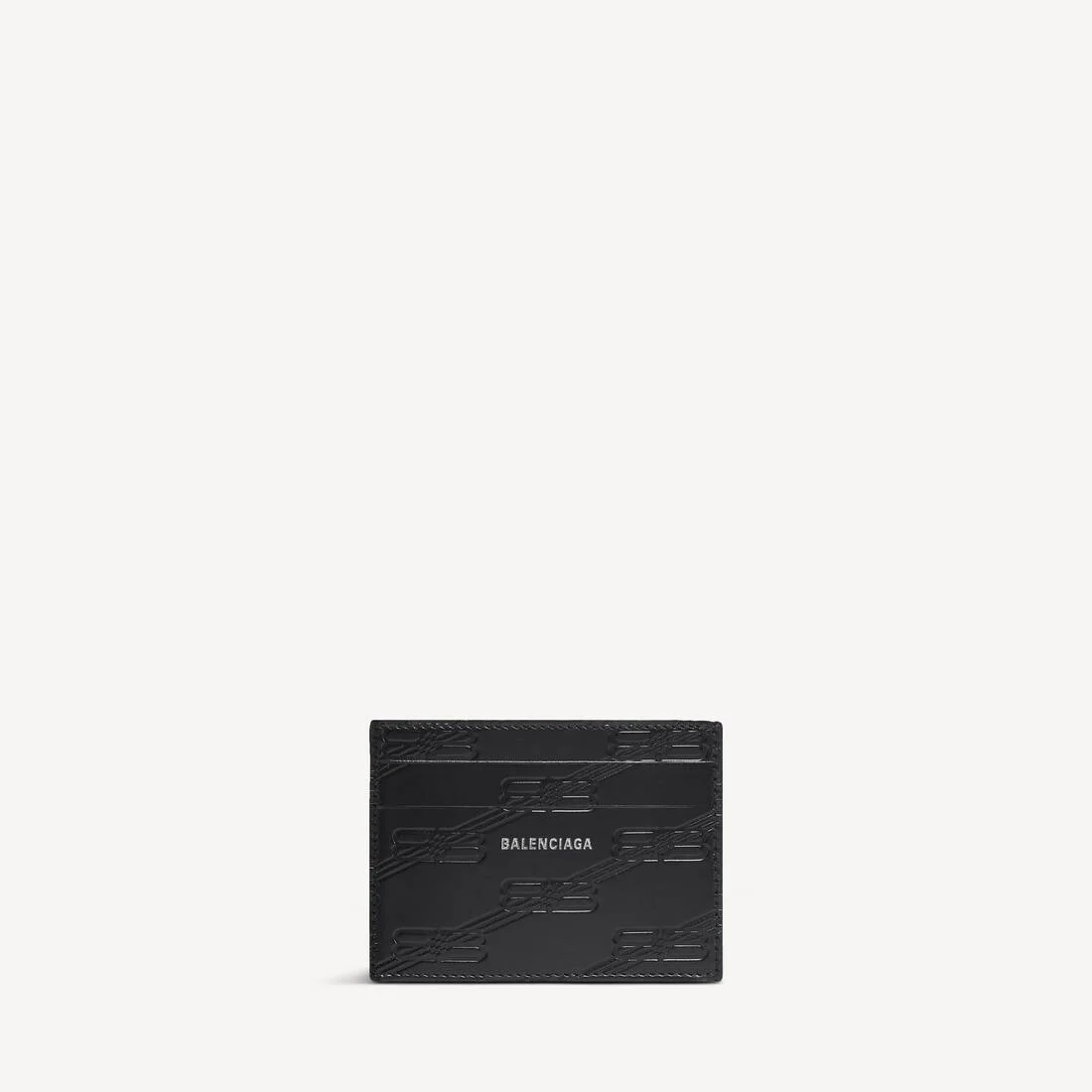 embossed monogram card case in box - 1