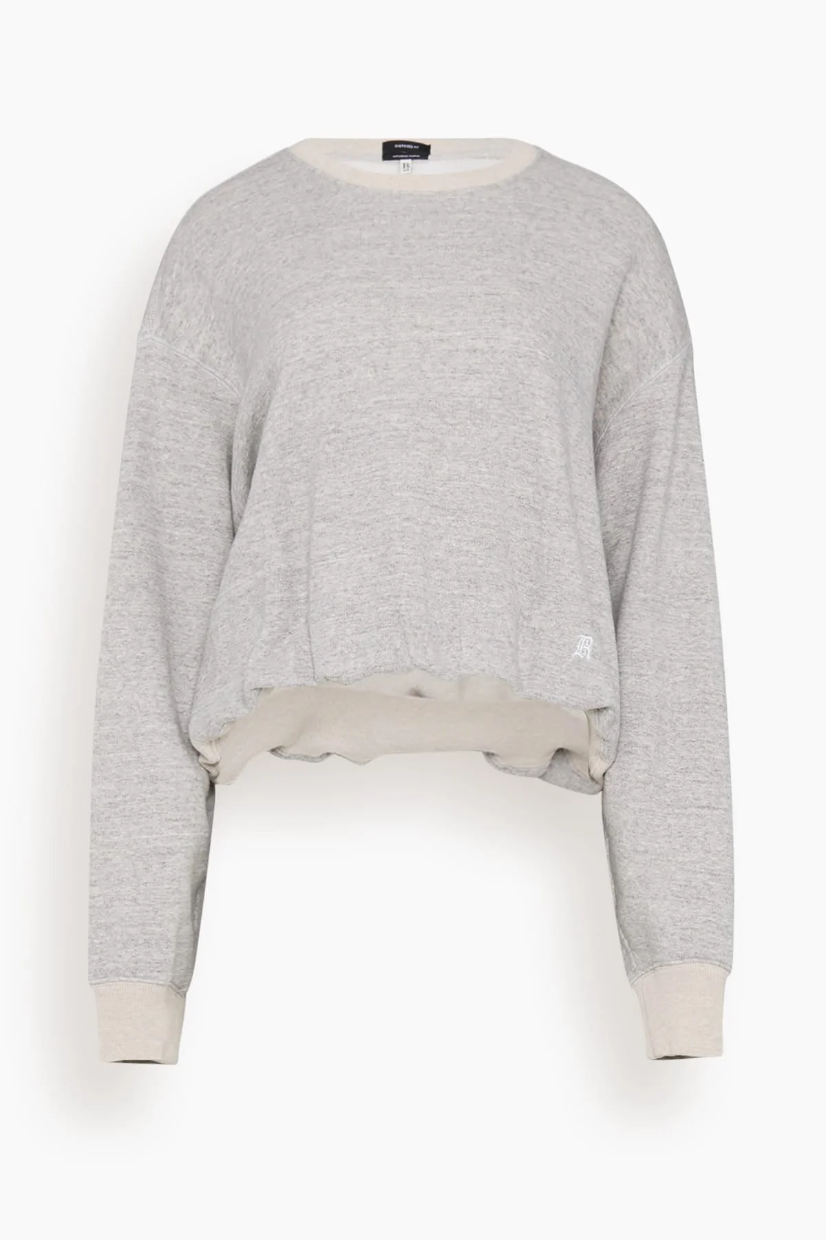 New York 13 Balloon Crewneck in Heather Grey with Oatmeal - 1