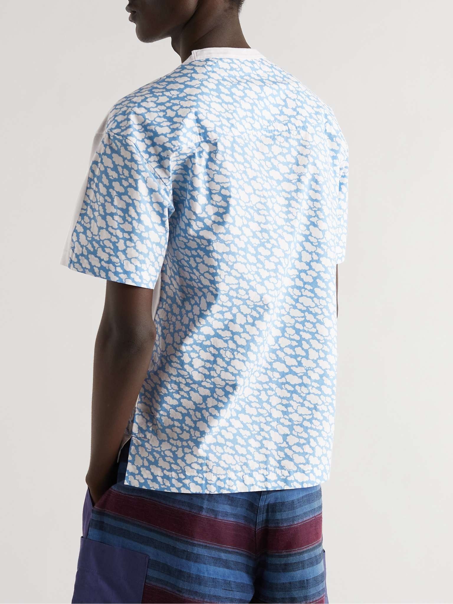 Printed Cotton-Poplin and Jersey T-Shirt - 4