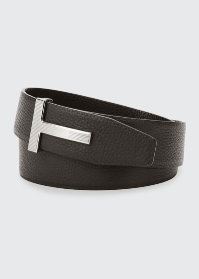 TOM FORD Men's Ridged T-Buckle Reversible Leather Belt outlook