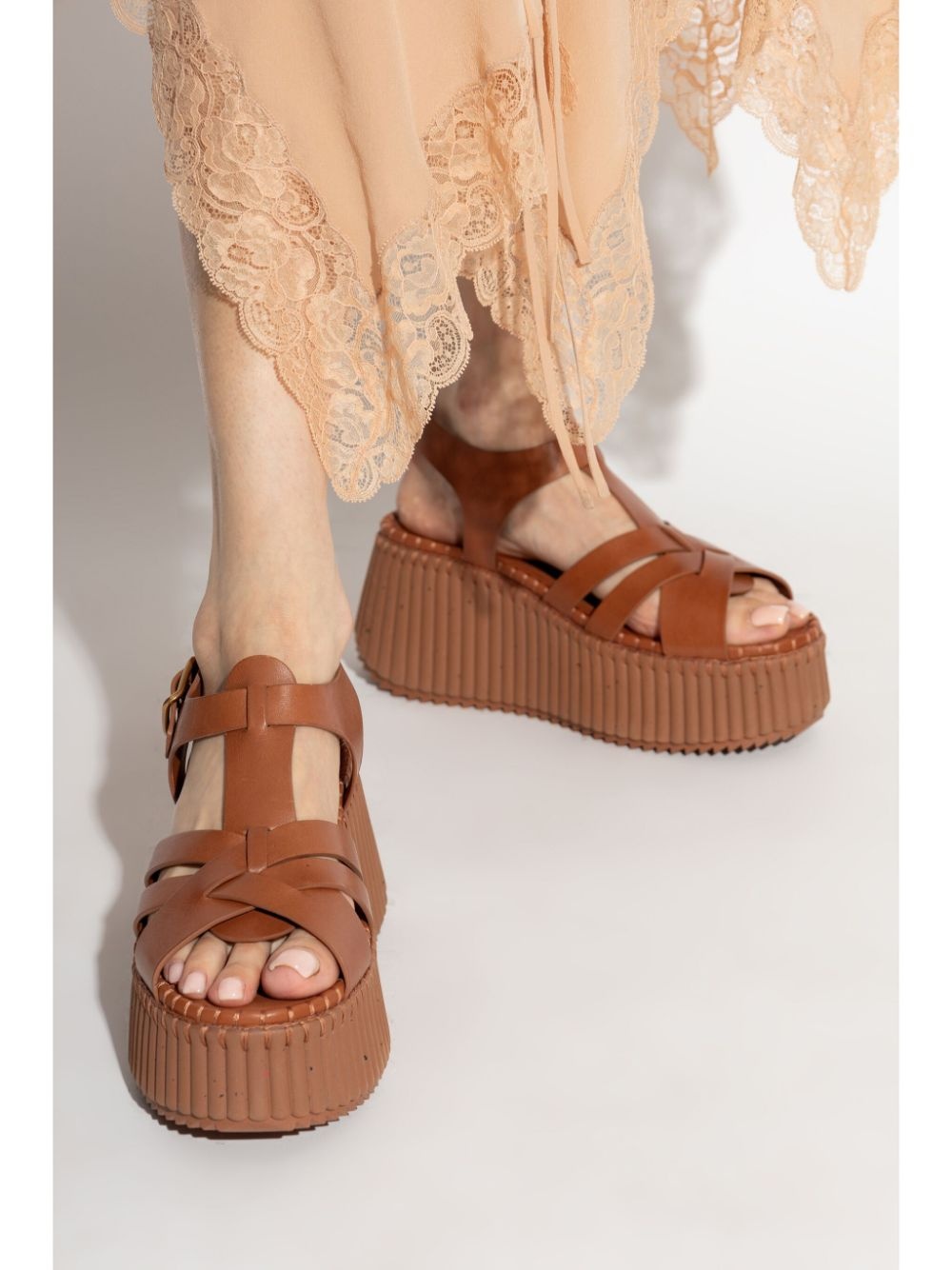 leather platform sandals - 2