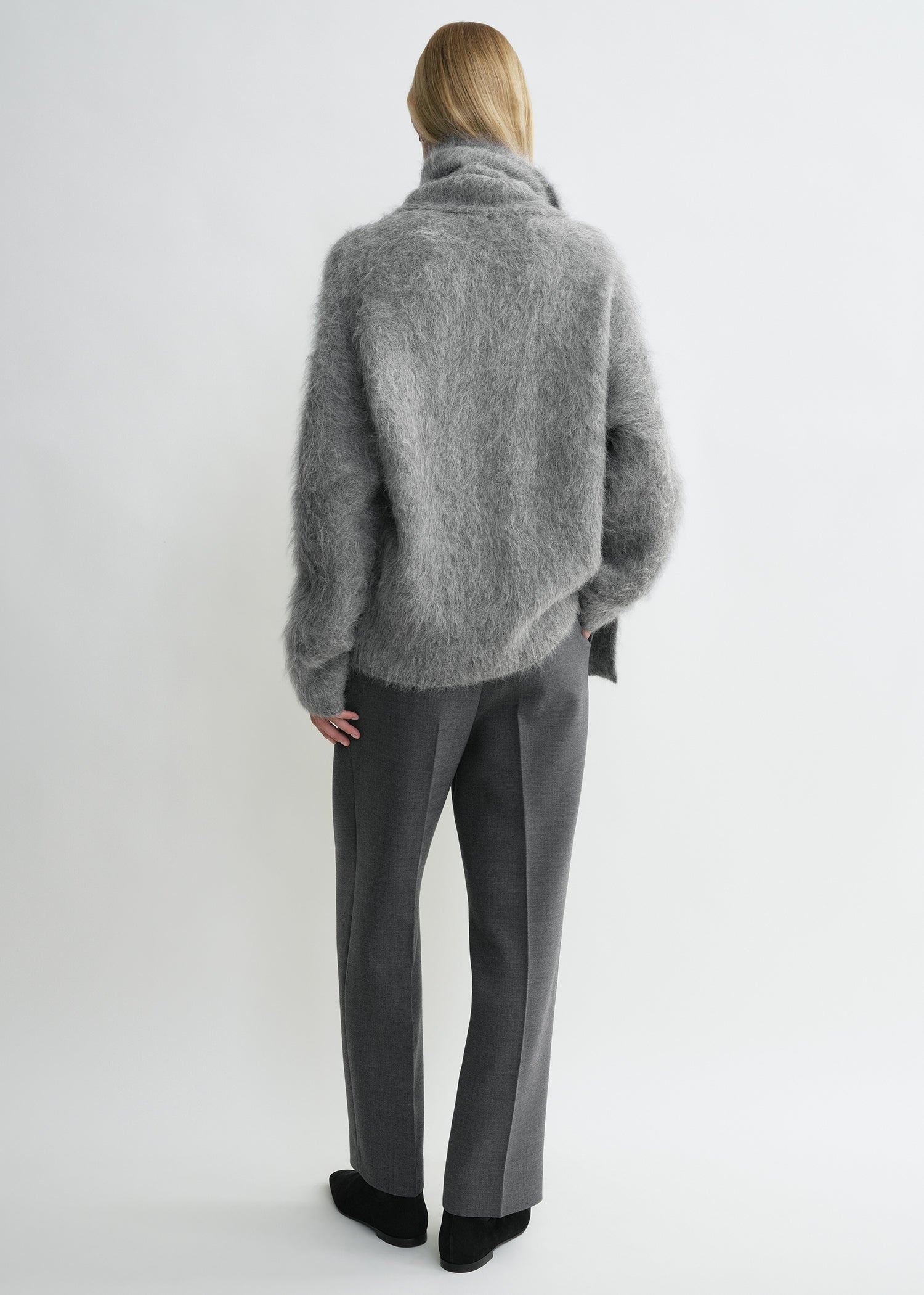 Draped-scarf knit grey melange - 4