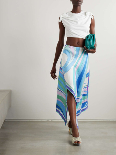 PUCCI Cigni printed silk-twill asymmetric midi skirt outlook