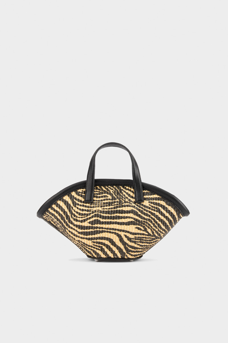 Mini Mercado Tote In Black/Natural Zebra 1