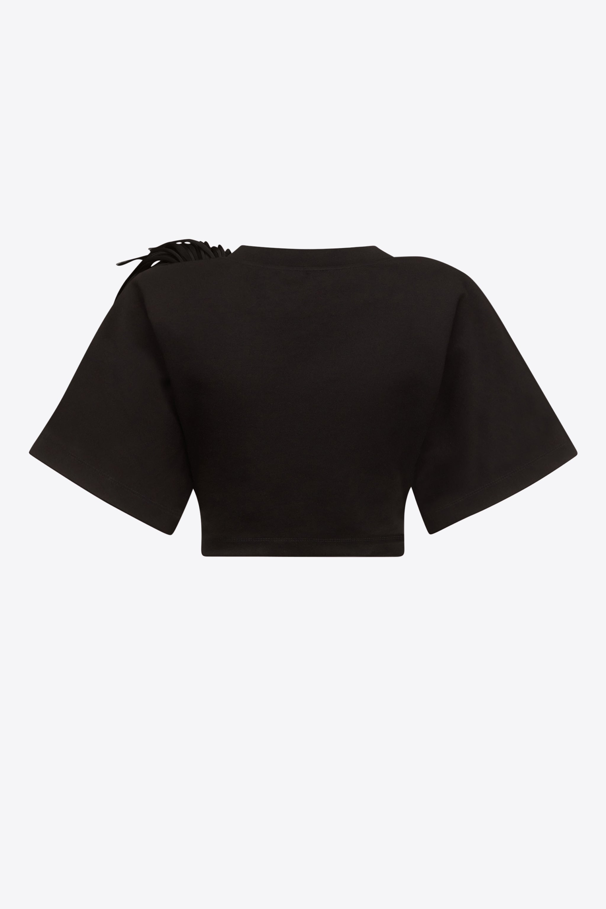 FRINGE BROOCH CROPPED T-SHIRT - 2