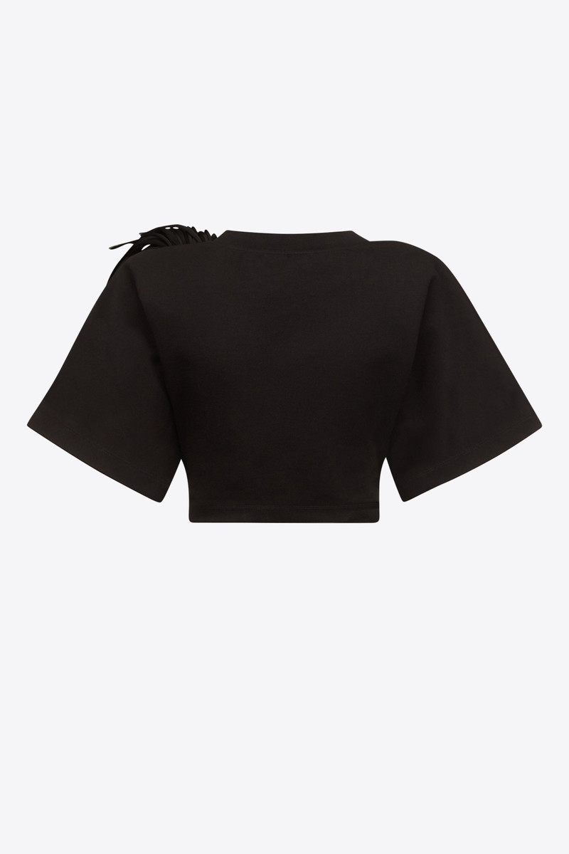 AREA FRINGE BROOCH CROPPED T-SHIRT outlook