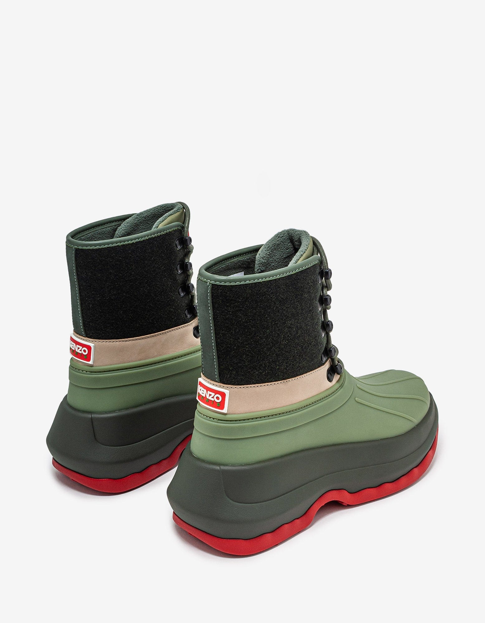 Kenzo Hunter Green Utilitarian Ankle Boots - 8
