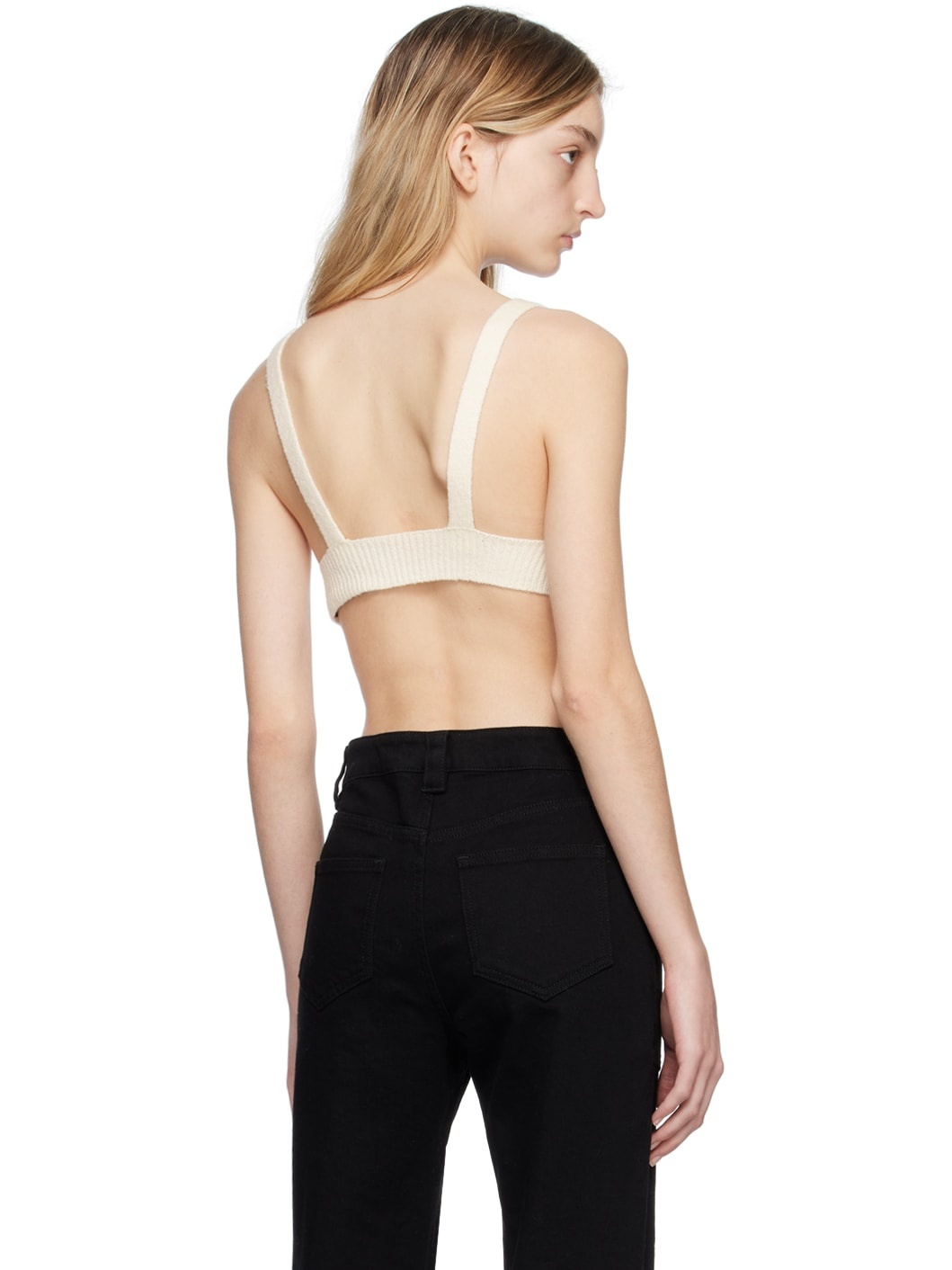 White V-Neck Bra - 3