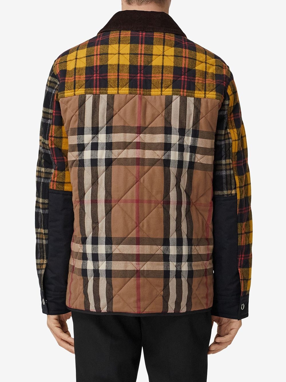 patchwork check-pattern jacket - 4