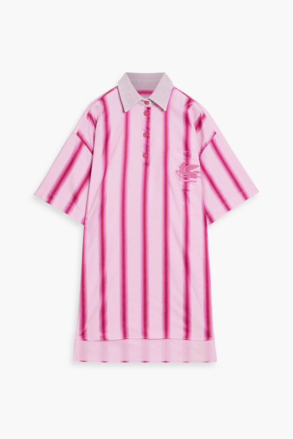 Oversized striped cotton-jacquard polo shirt - 1