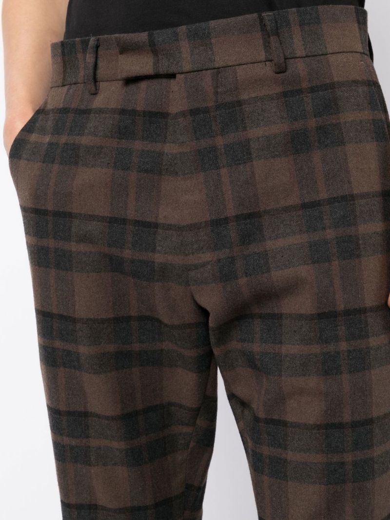 plaid-pattern tailored trousers - 5