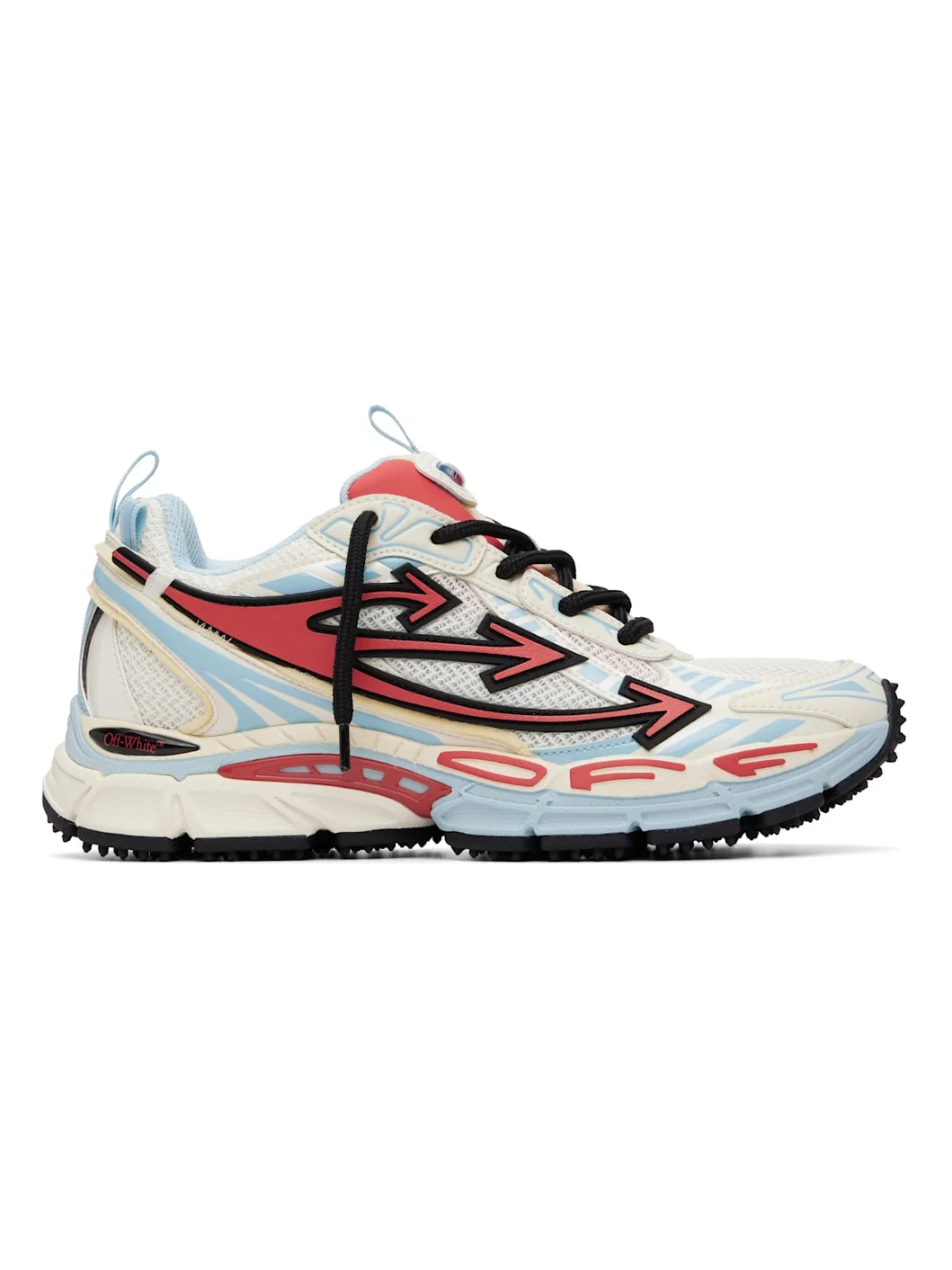 White & Blue 'Be Right Back' Mesh Sneakers - 1