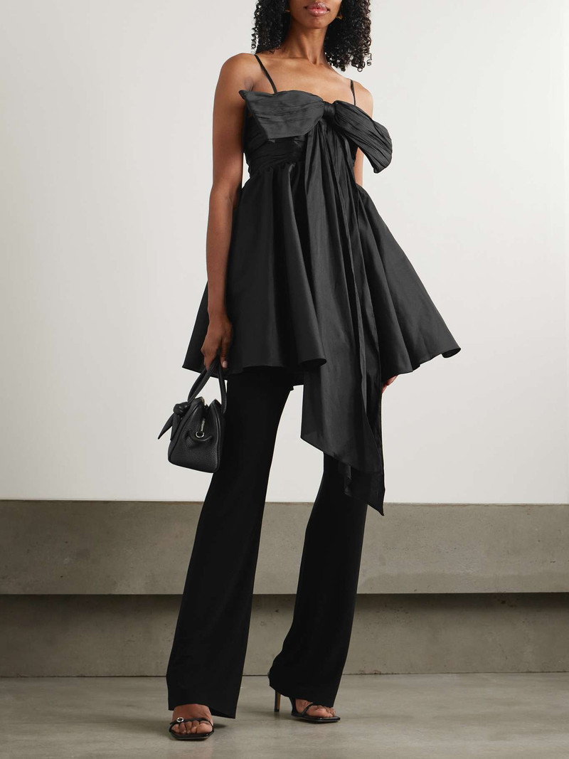 Aje. Scarlett bow-detailed satin-crepe mini dress Black outlook