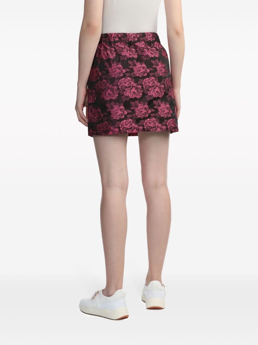 floral-motif patterned-jacquard miniskirt - 4
