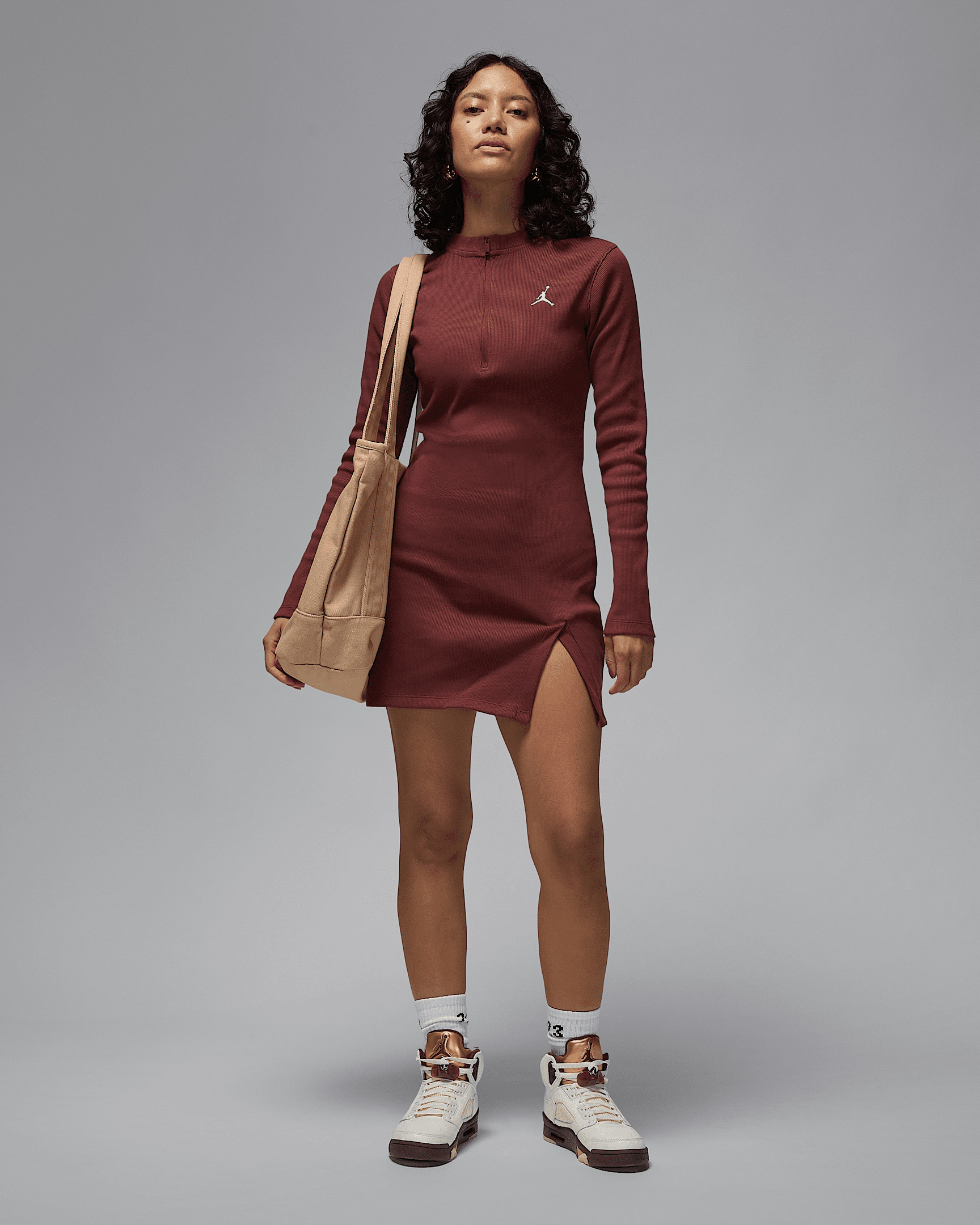 Jordan Jordan Women's 1/2-Zip Long-Sleeve Knit Dress