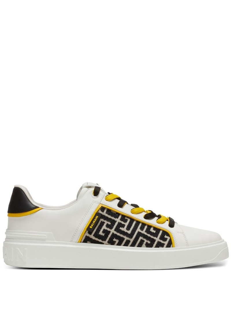 monogram-pattern lace-up sneakers 1