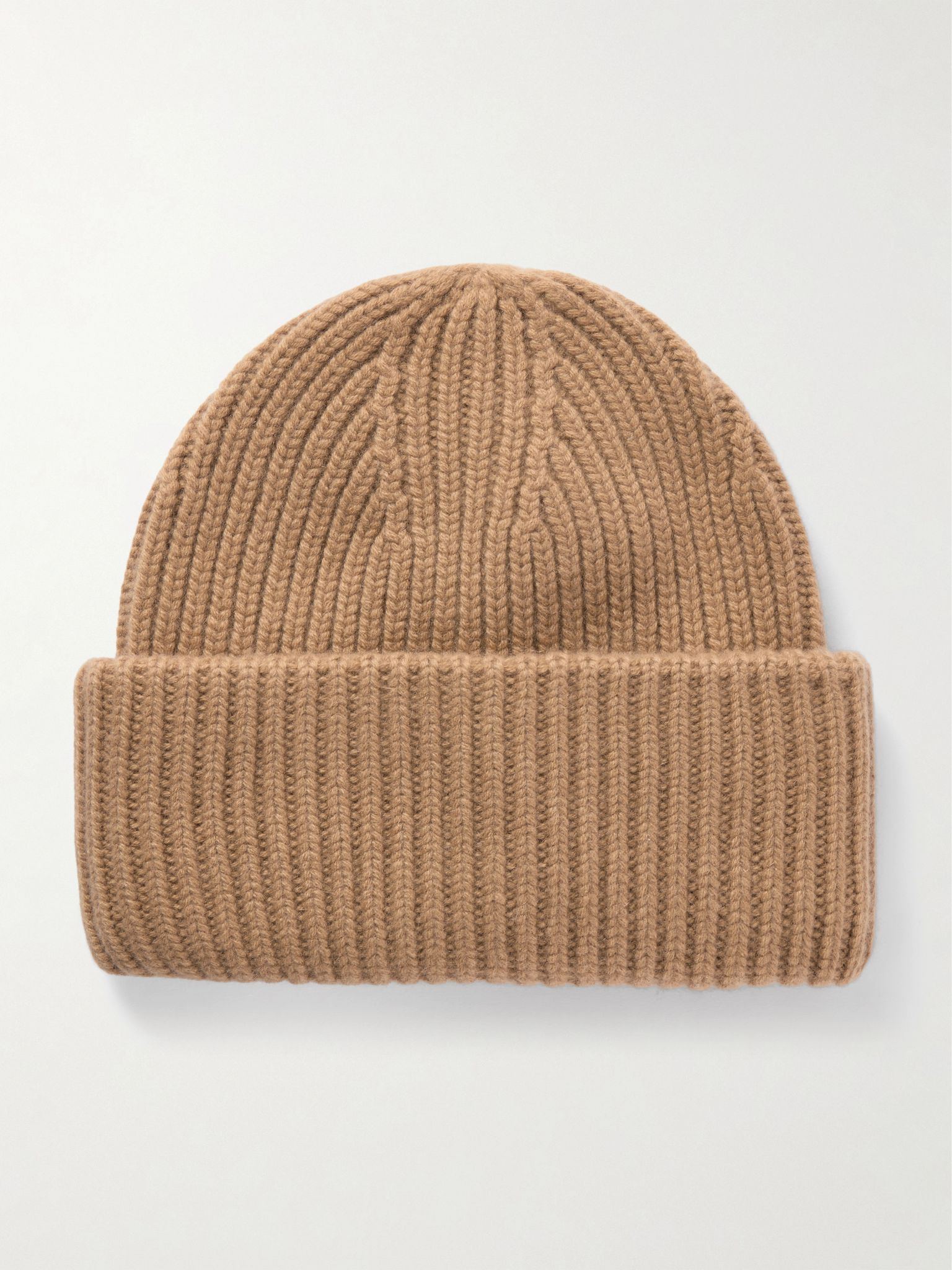 Ribbed cashmere beanie Beige - 1