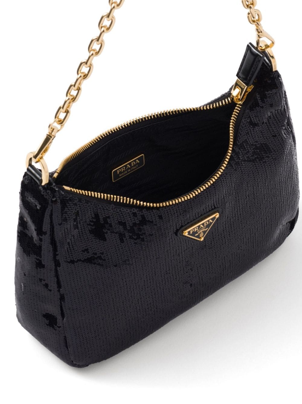 triangle-logo sequined mini bag - 5