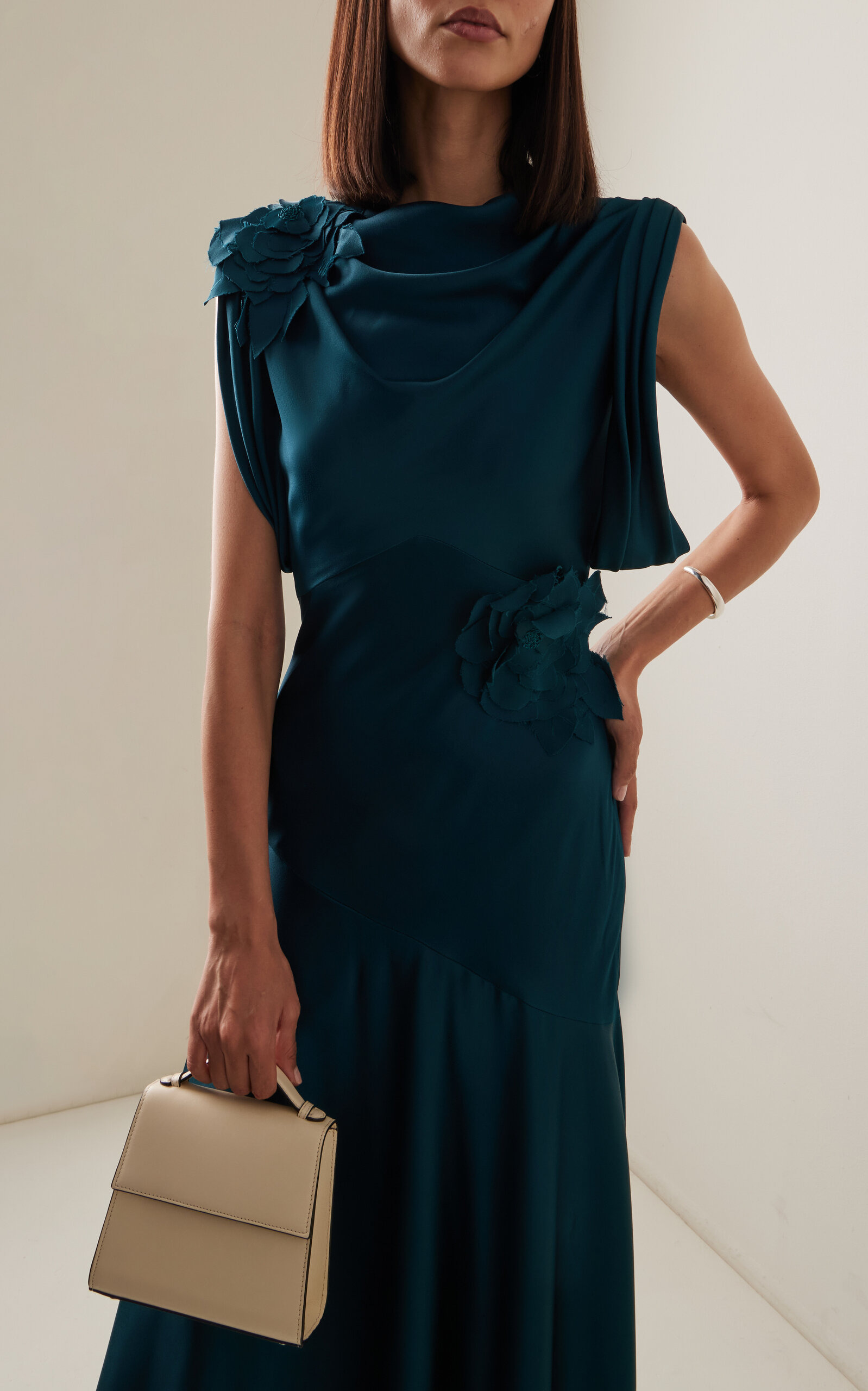 Embellished Satin Gown turquoise - 2