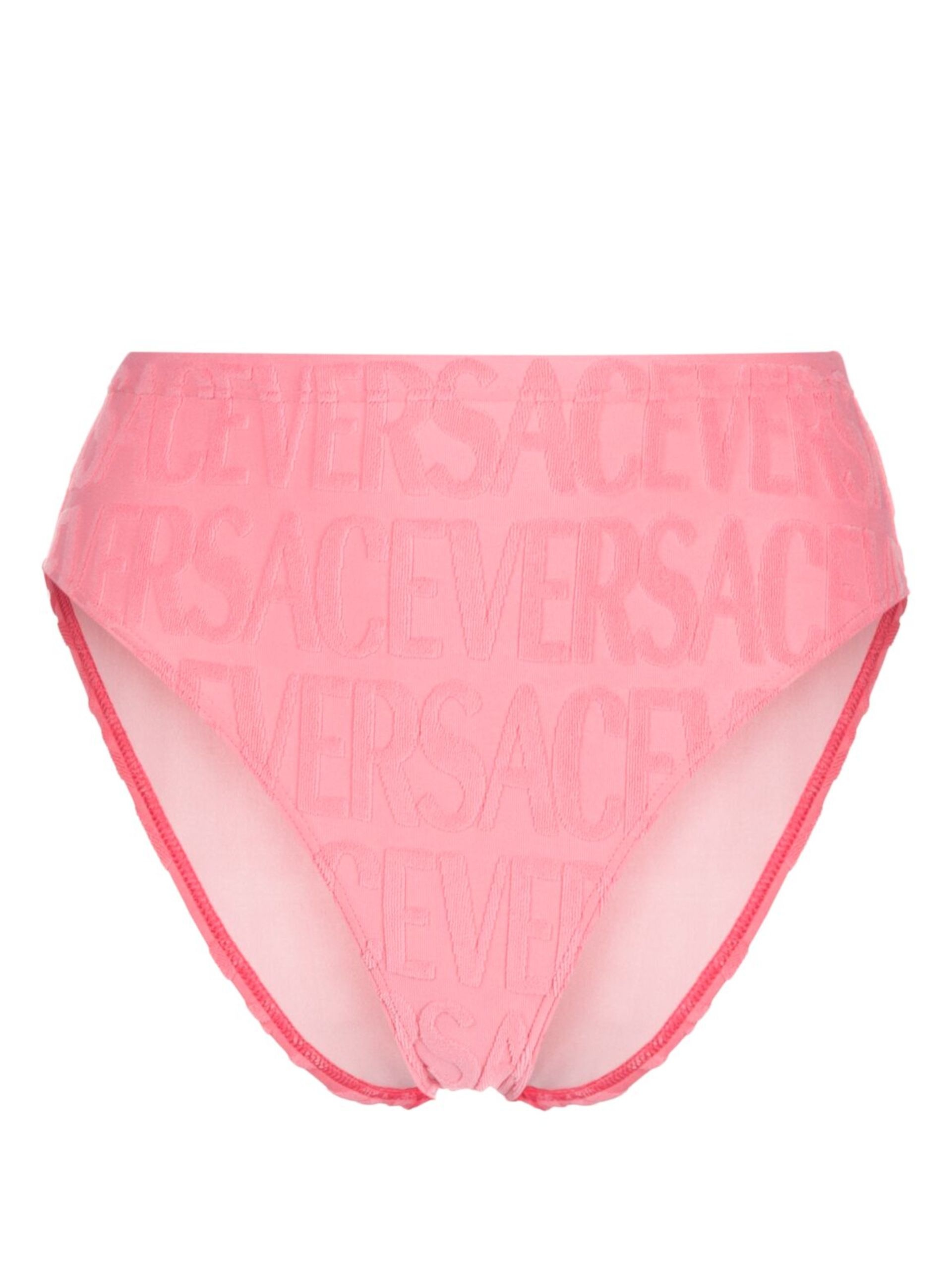 X Dua Lipa Pink Allover Towel-Effect Bikini Bottom - 2