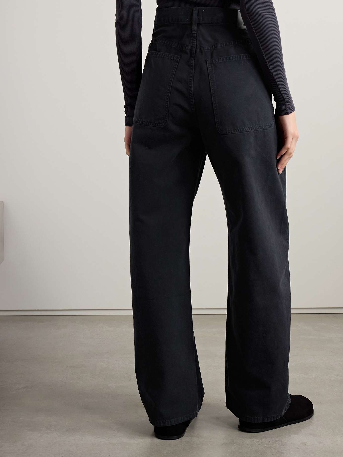 Ayla Cargo high-rise wide-leg jeans Black - 4