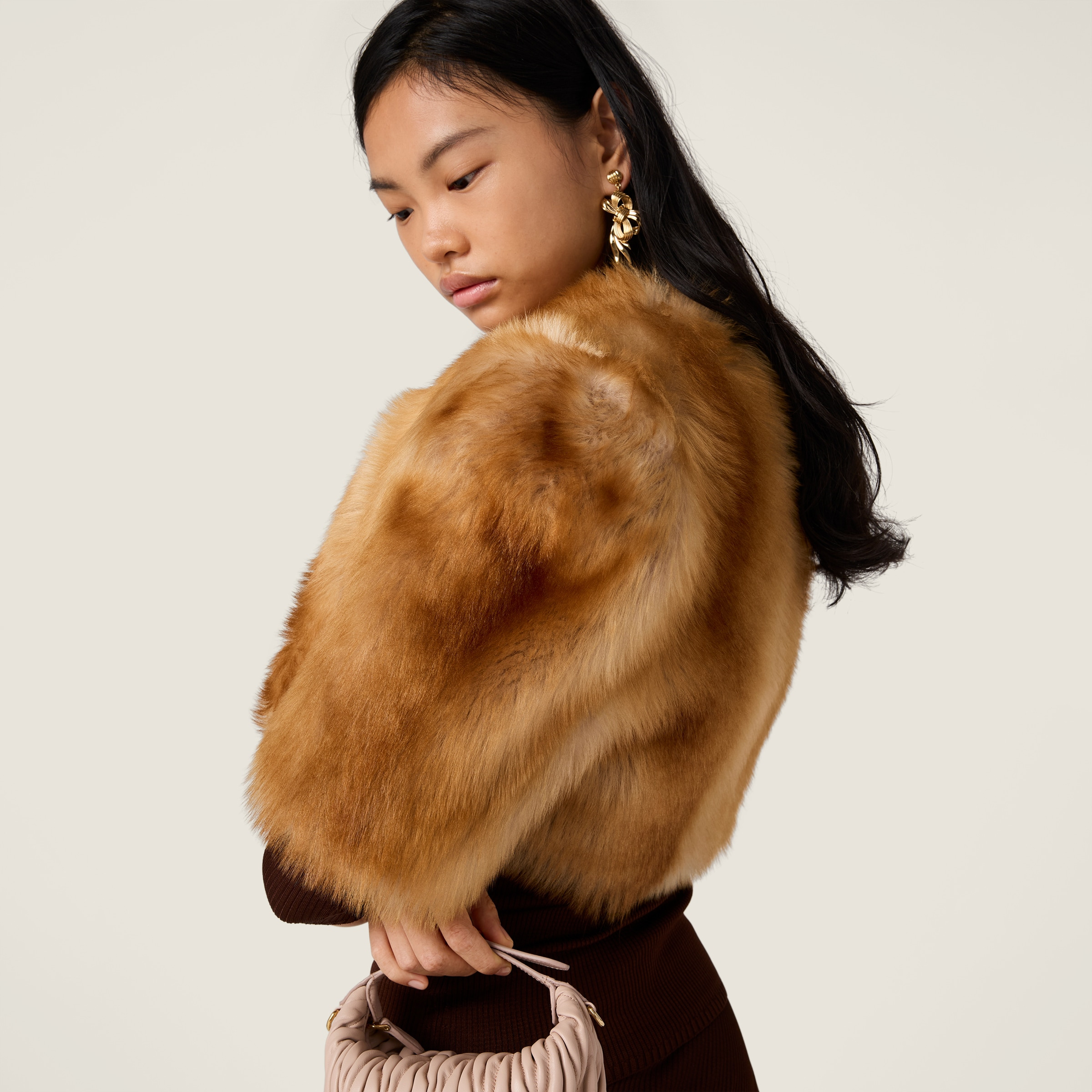 Shearling fur bolero jacket - 5