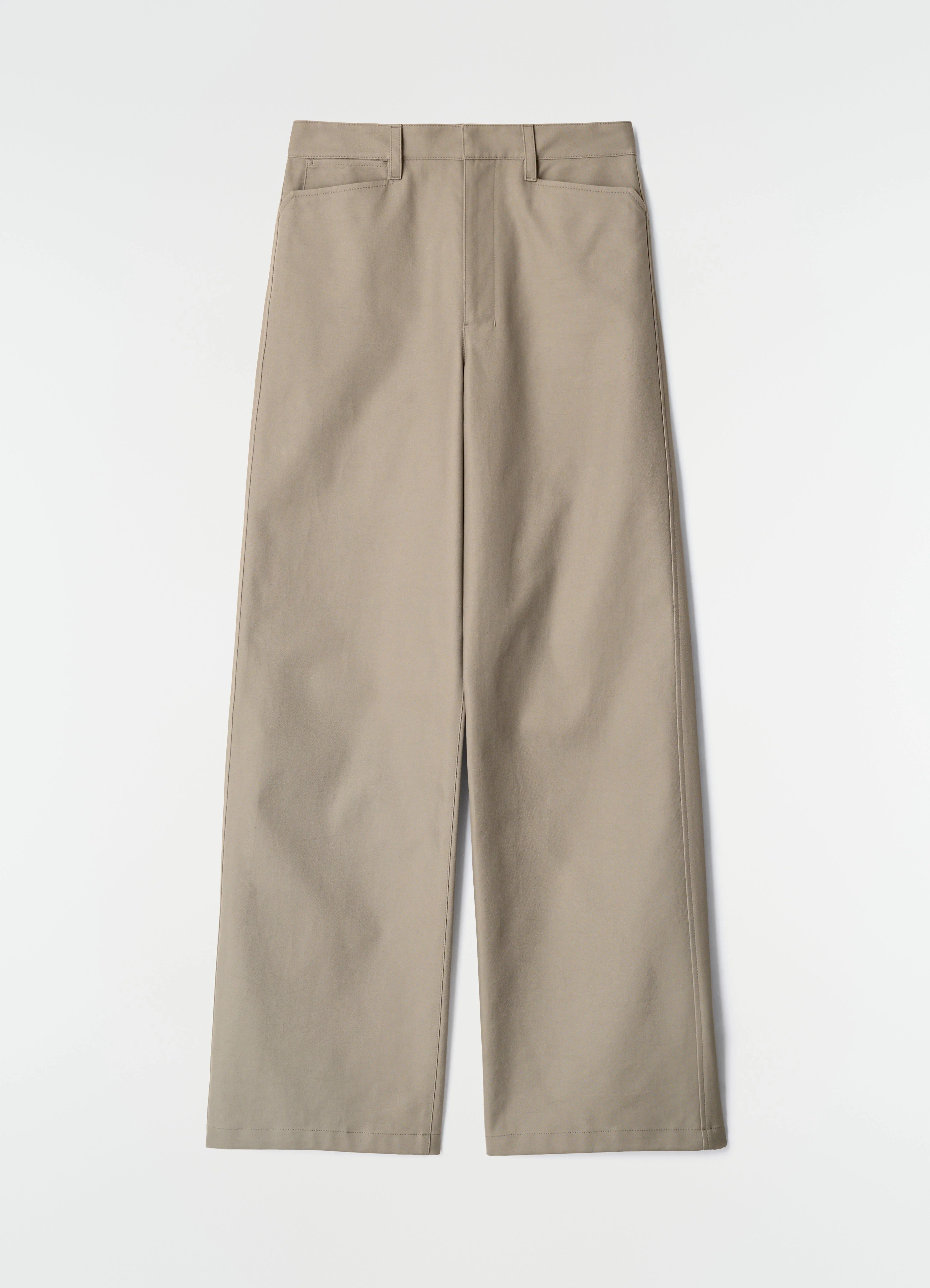 STRAIGHT PANTS IN HEAVY COTTON TWILL - 1