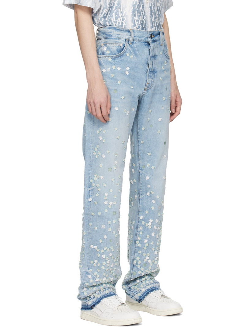 AMIRI Blue Floral Jeans outlook