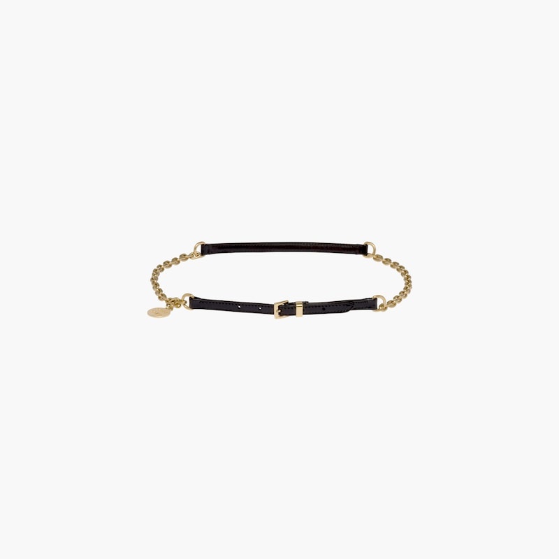 Leather belt with chain - 2