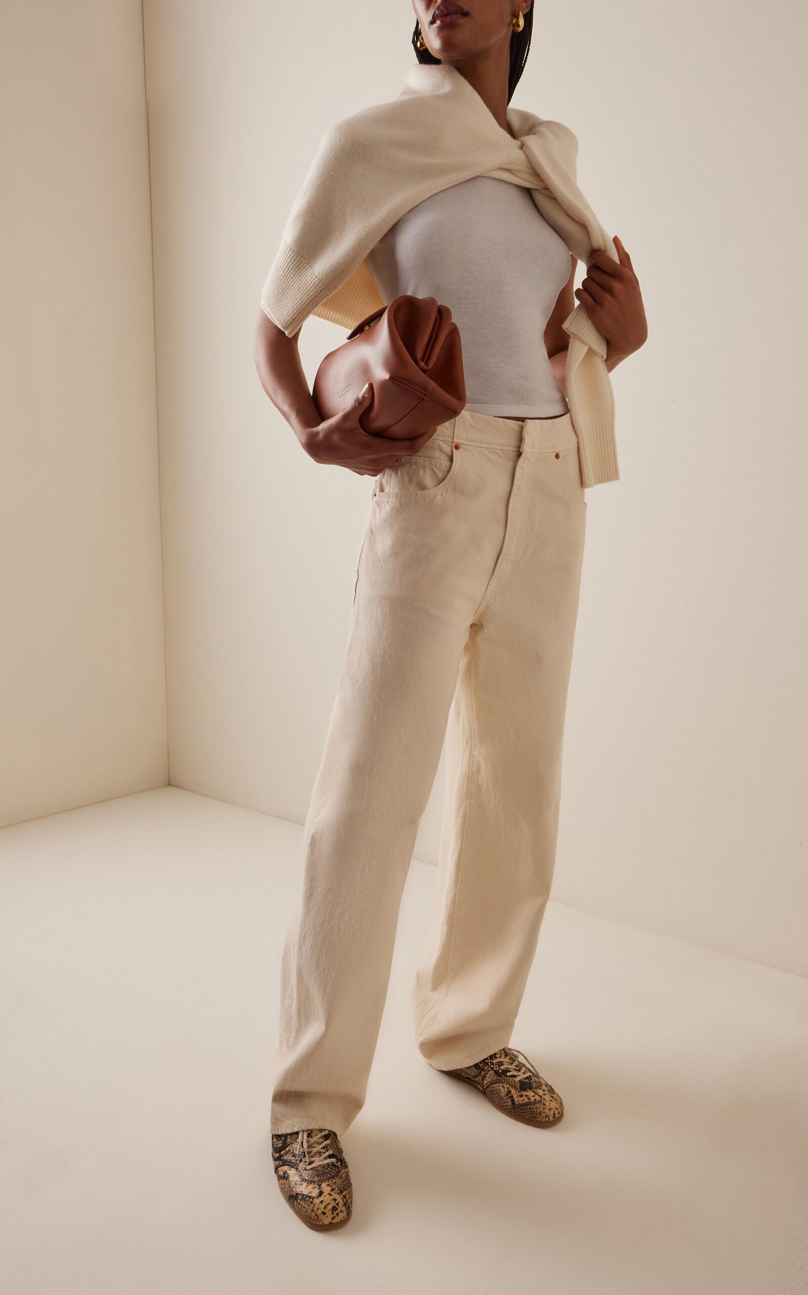 Camilla Rigid Curve-Waist Wide-Leg Jeans ivory - 2