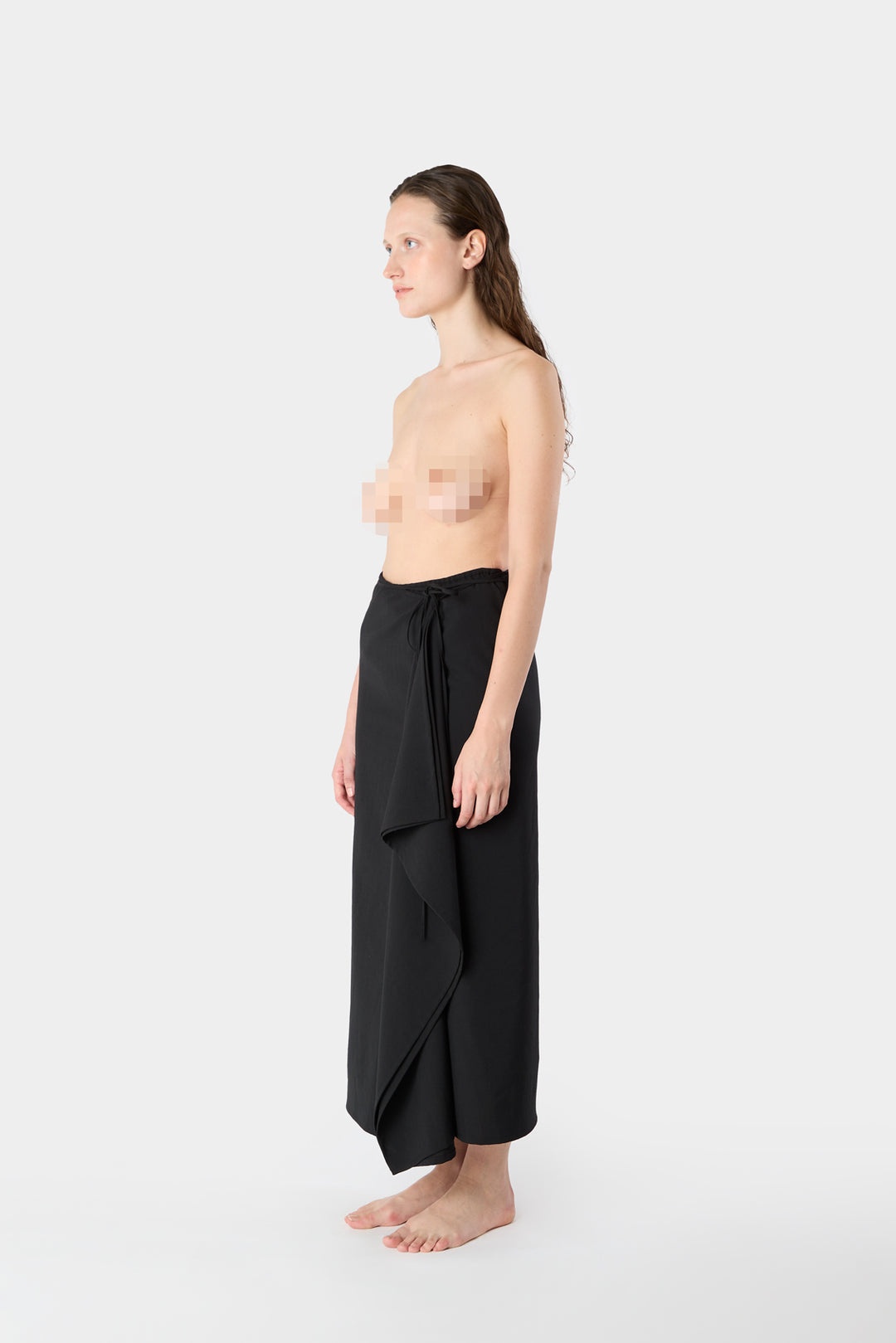 DRAPED SKIRT / black - 2