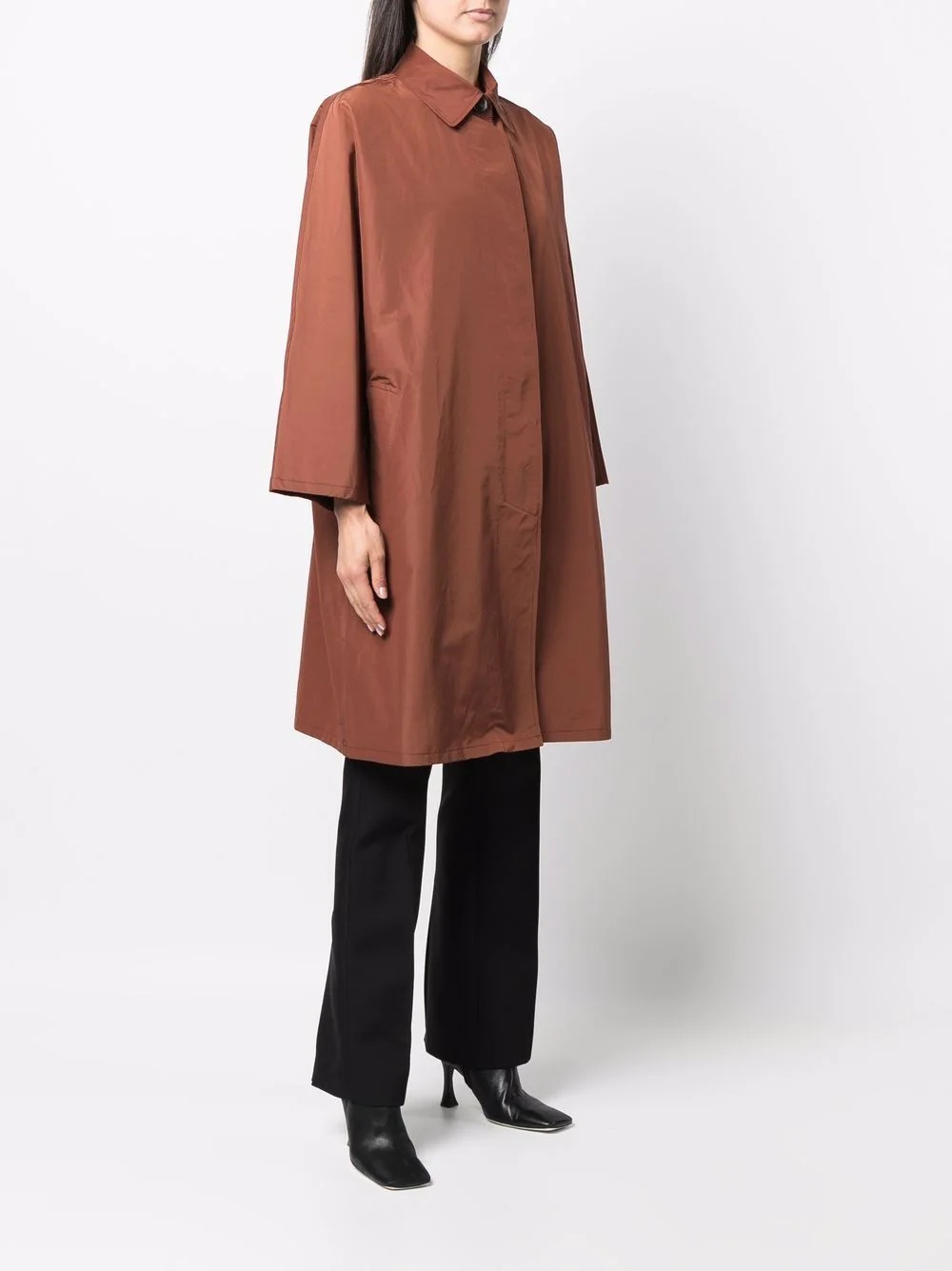 concealed-front fastening coat - 3