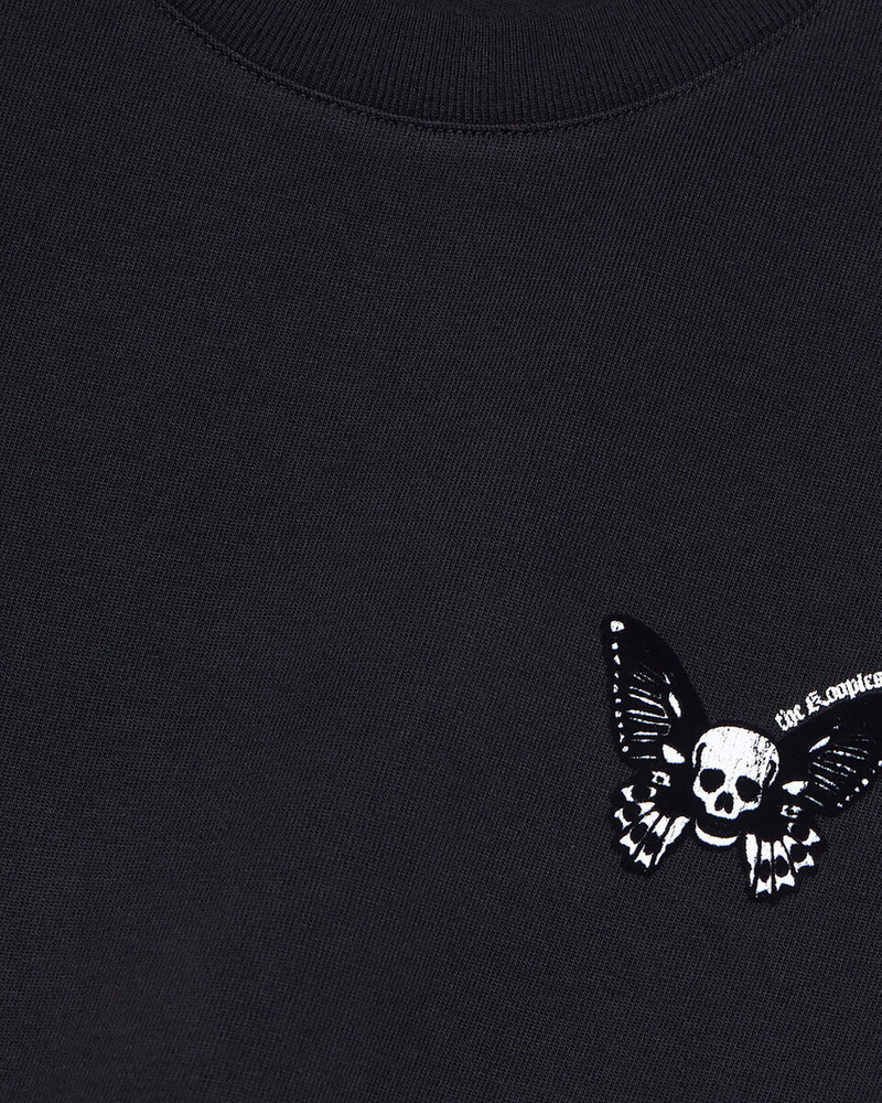 BLACK T-SHIRT WITH BUTTERFLY FLOCKING 7