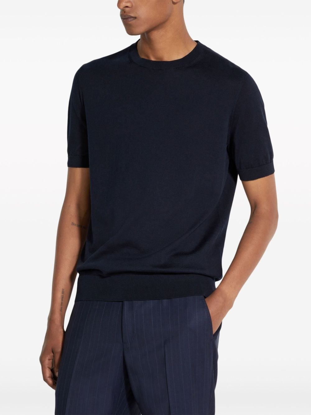 fine-knit cotton T-shirt - 3