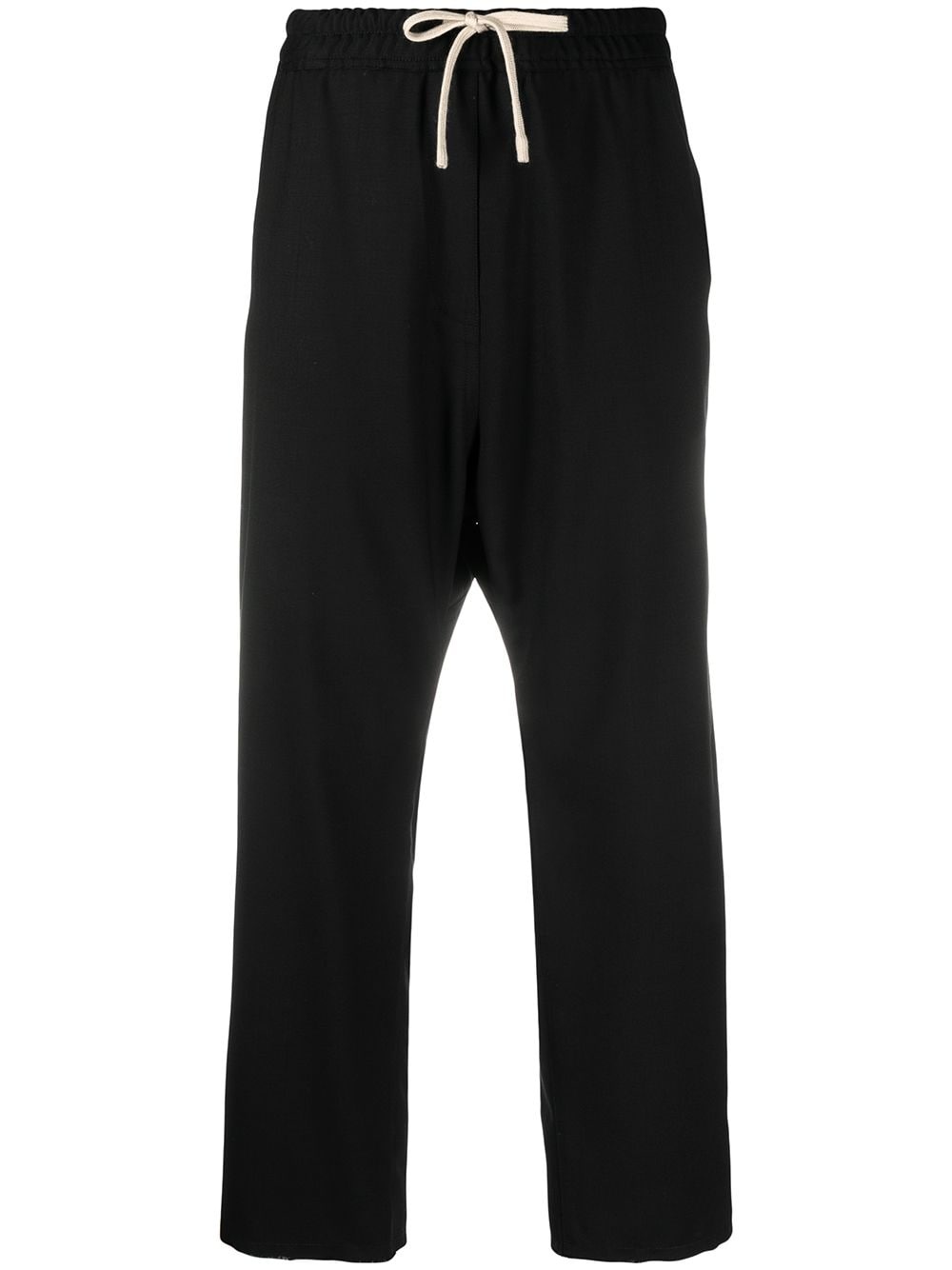 cropped drawstring waist trousers - 1