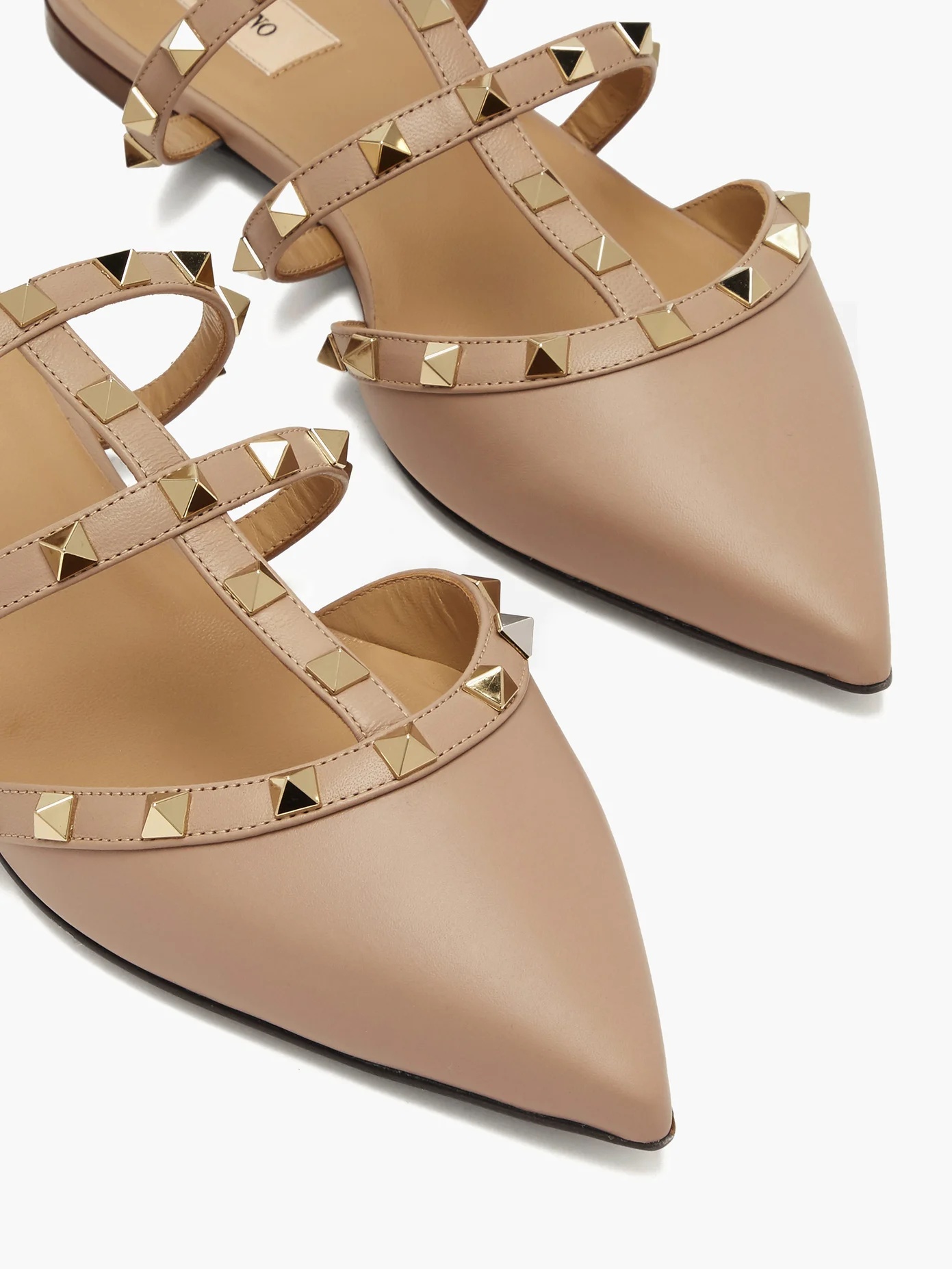 Rockstud caged leather mules - 6