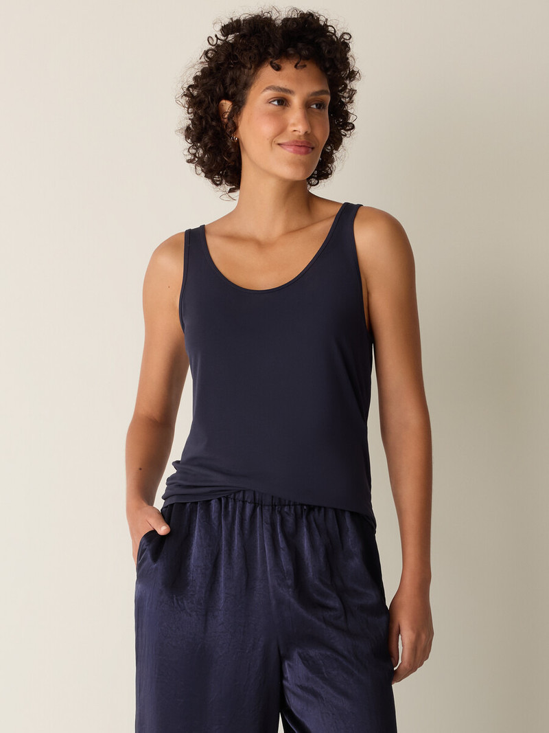 EILEEN FISHER Stretch Silk Jersey Scoop Neck Tank outlook