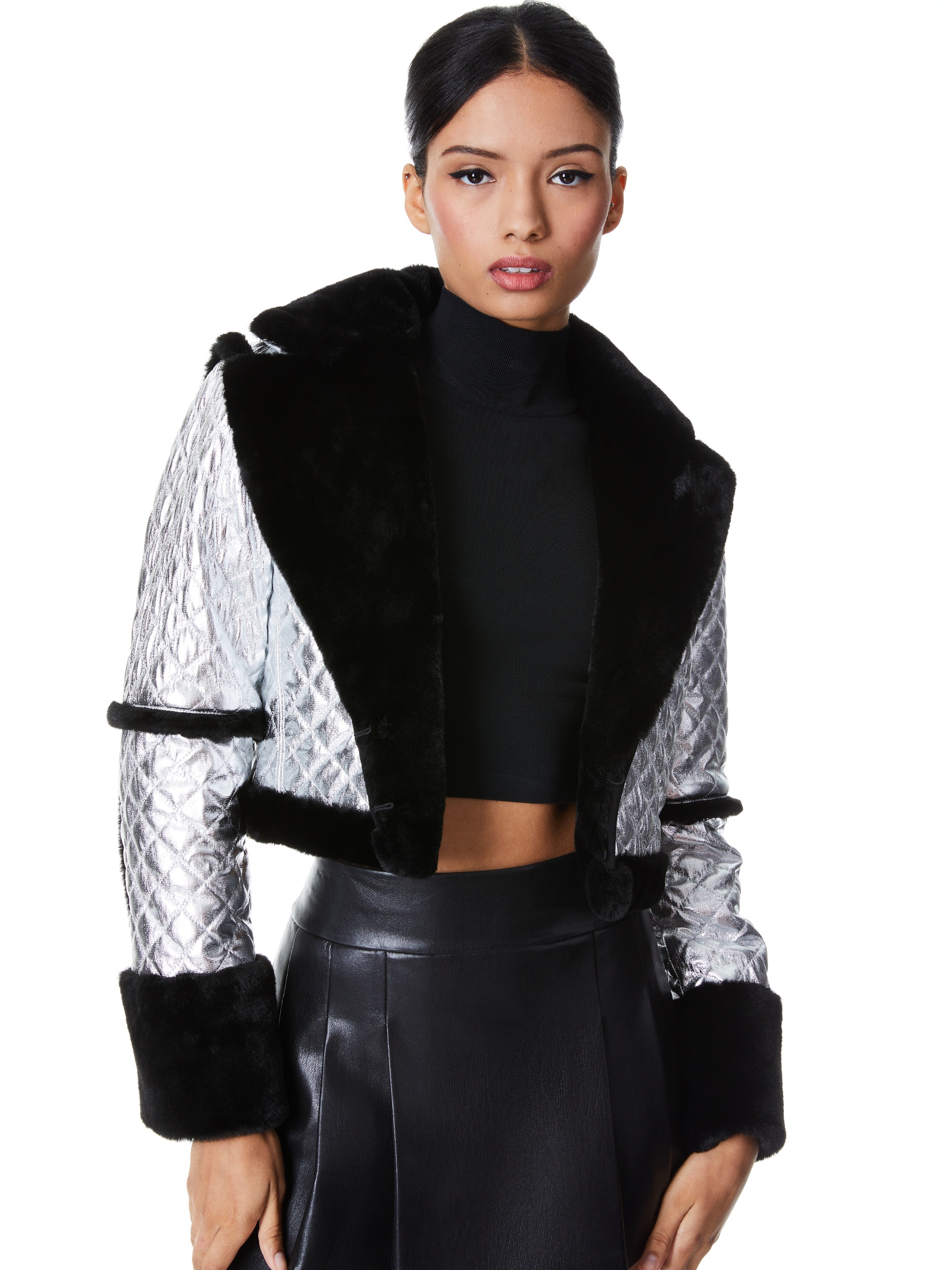 LUISANA QUILTED VEGAN LEATHER COAT - 2