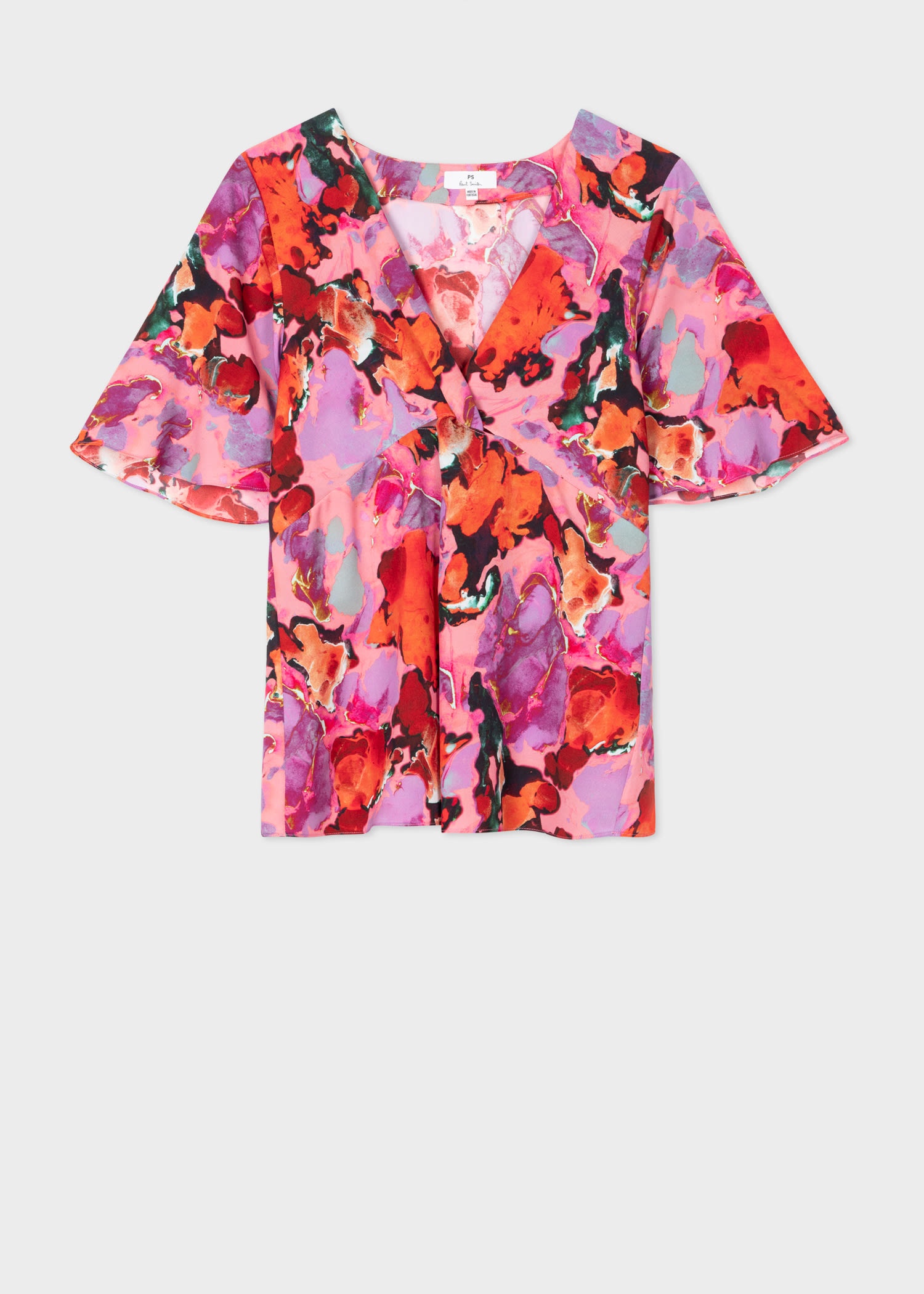 'Marble' V Neck Top - 1