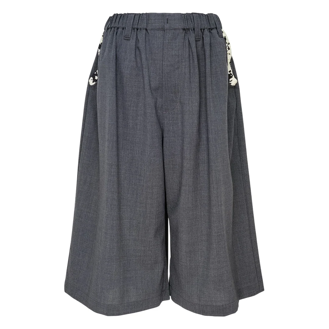 Wide Leg Stretch Trousers - 1