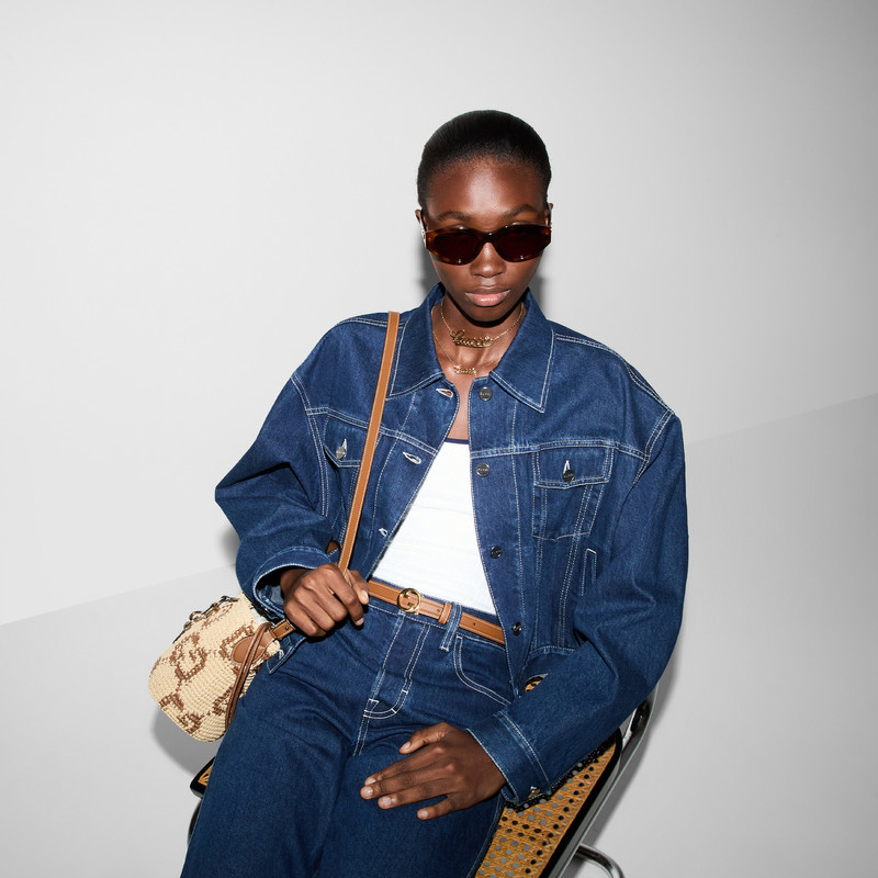 Relaxed cropped fit denim jacket 7