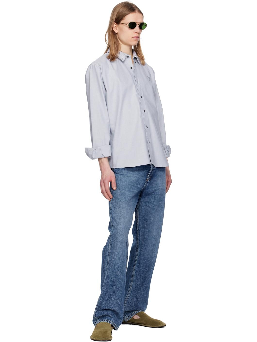 Blue Cotton Button-Down Ami de Coeur Shirt - 4