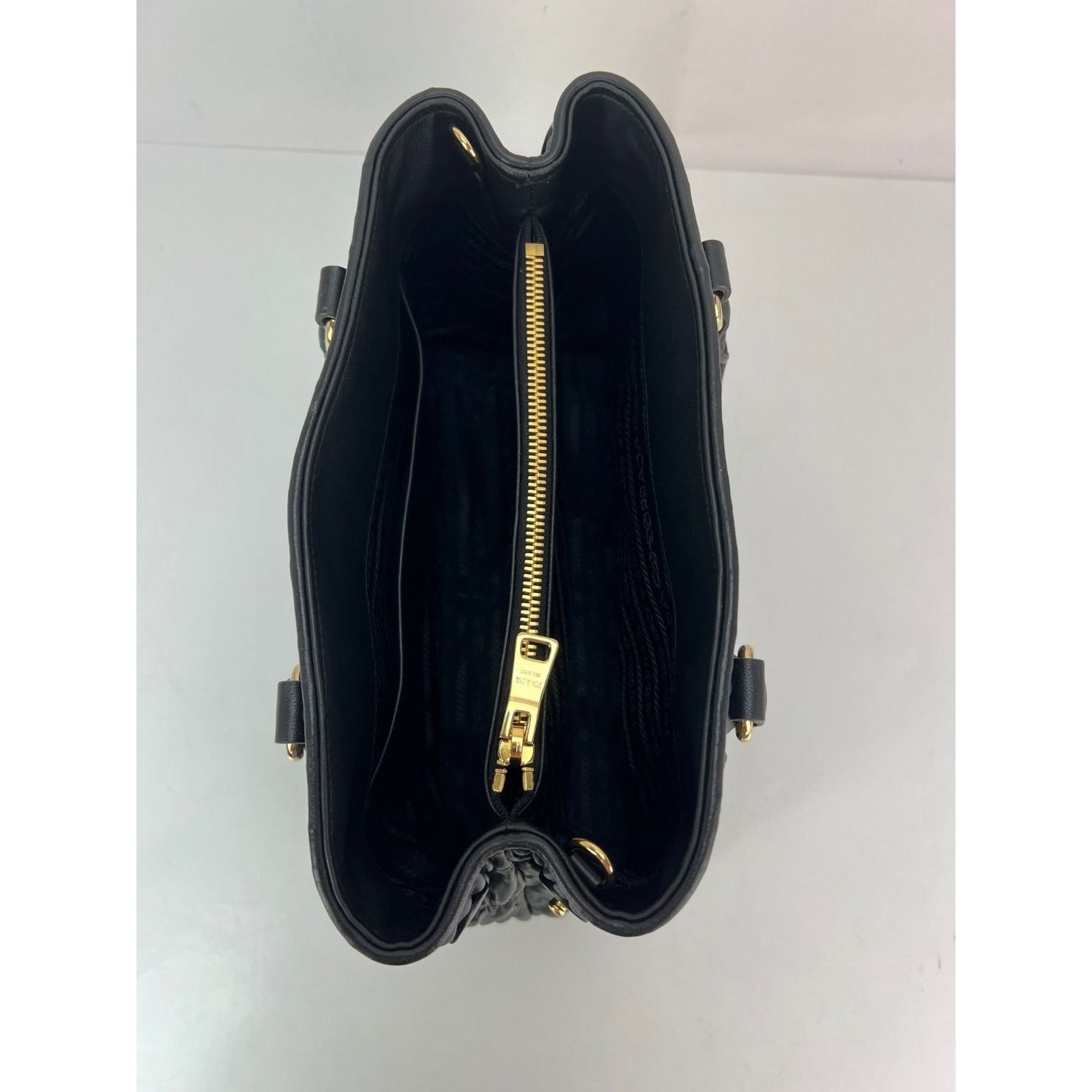 Prada Nappa Gaufre Black Leather Shoulder Crossbody Bag - 5