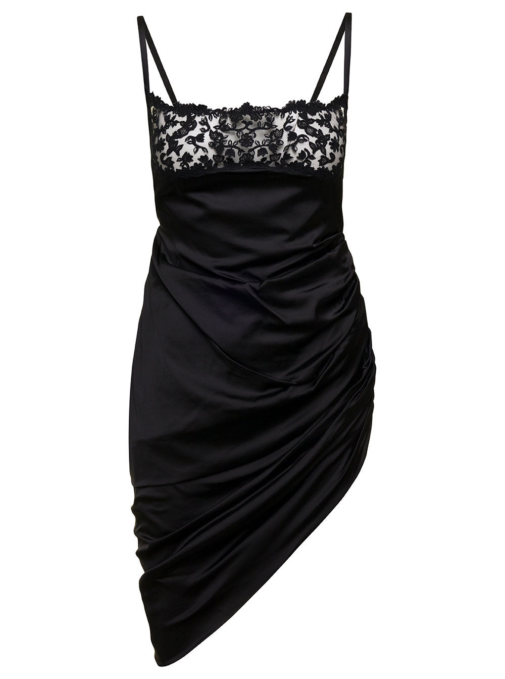 Jacquemus Women Black Brodéè  'La Saudade' Mini Dress In Satin Woman - 1