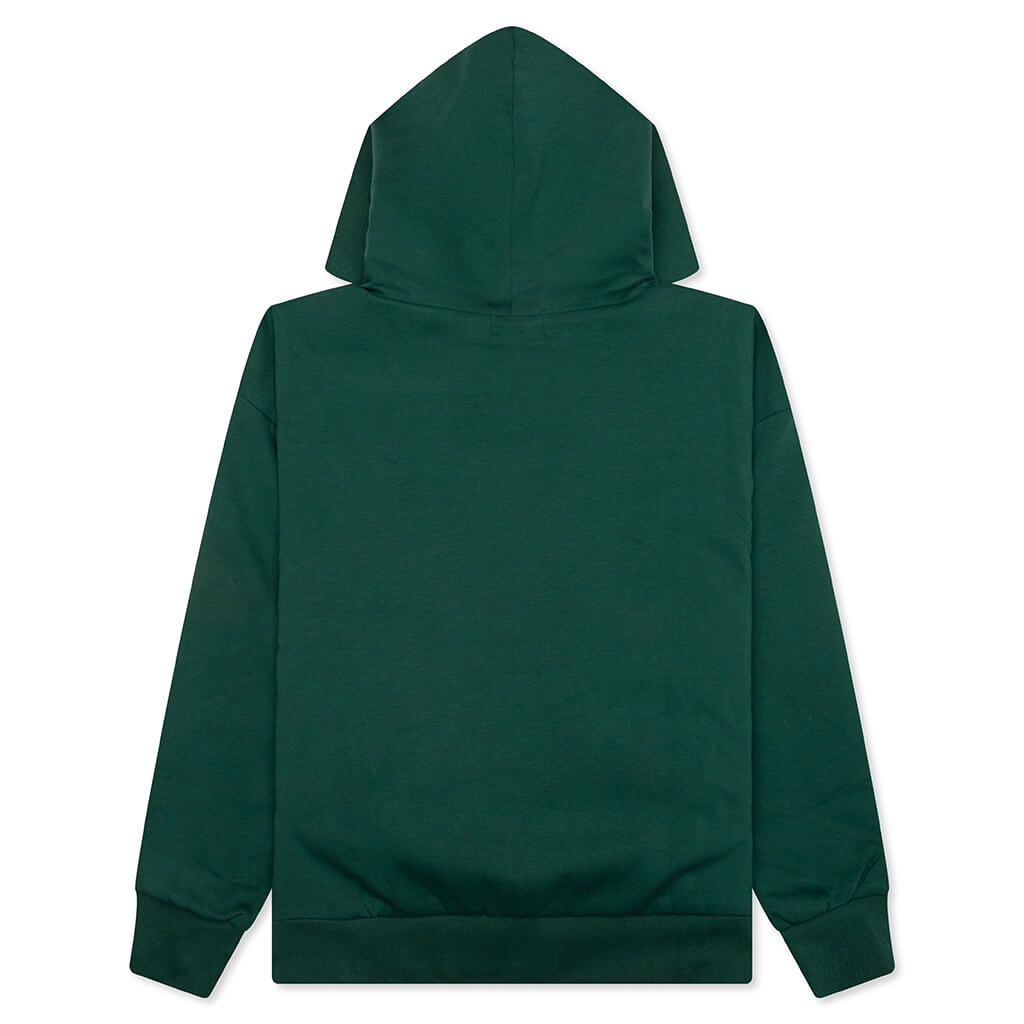 COLLEGE PUFFY RELAXED FIT PULLOVER HOODIE - GREEN - 2