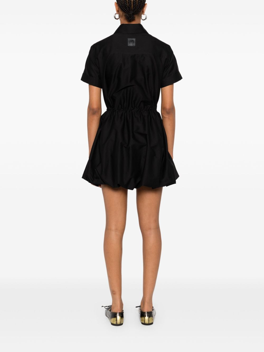drawstring balloon mini dress - 4