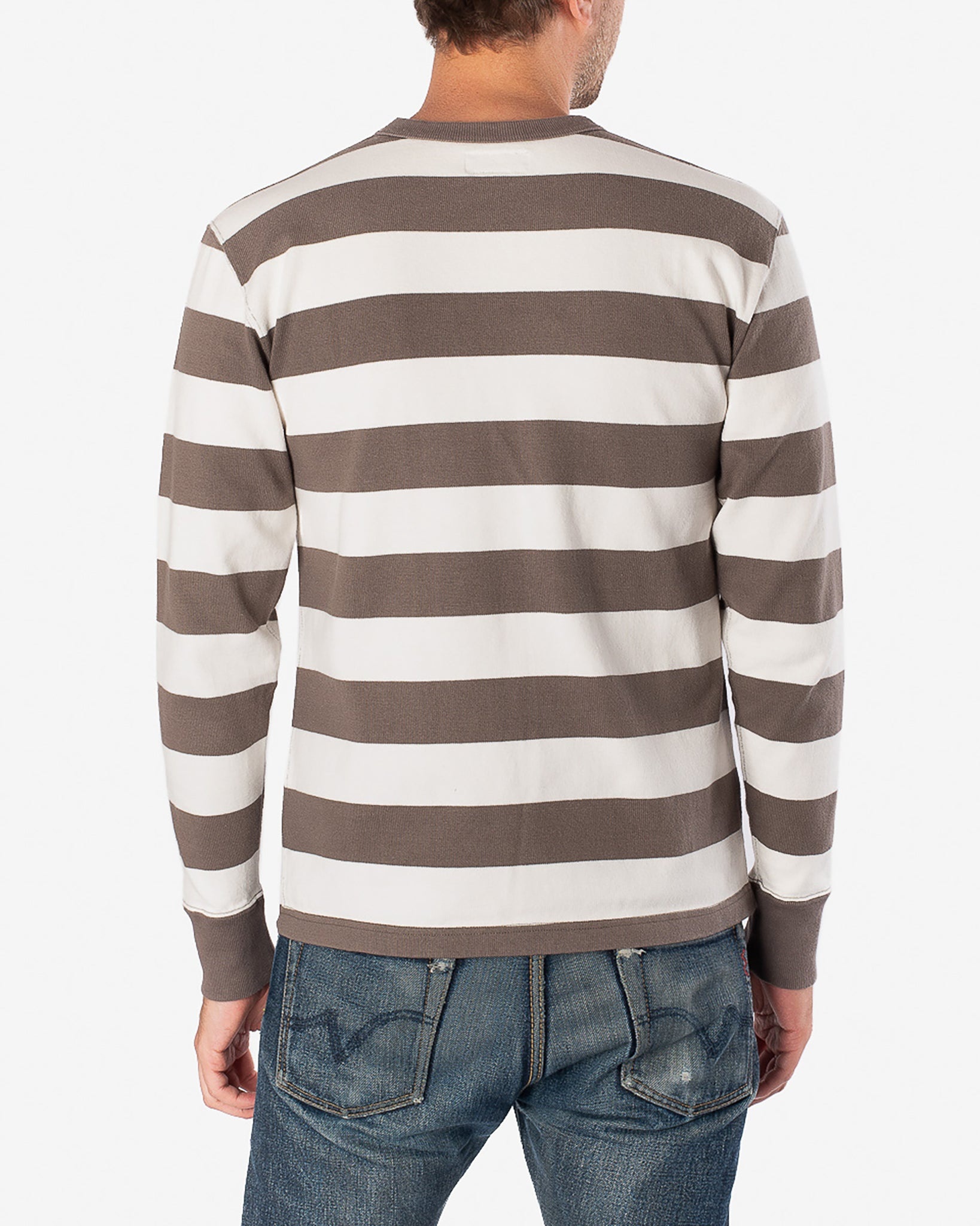 IHTB-01-GRY-WHT 11oz Cotton Knit Long-Sleeved Sweater - Grey/White - 3