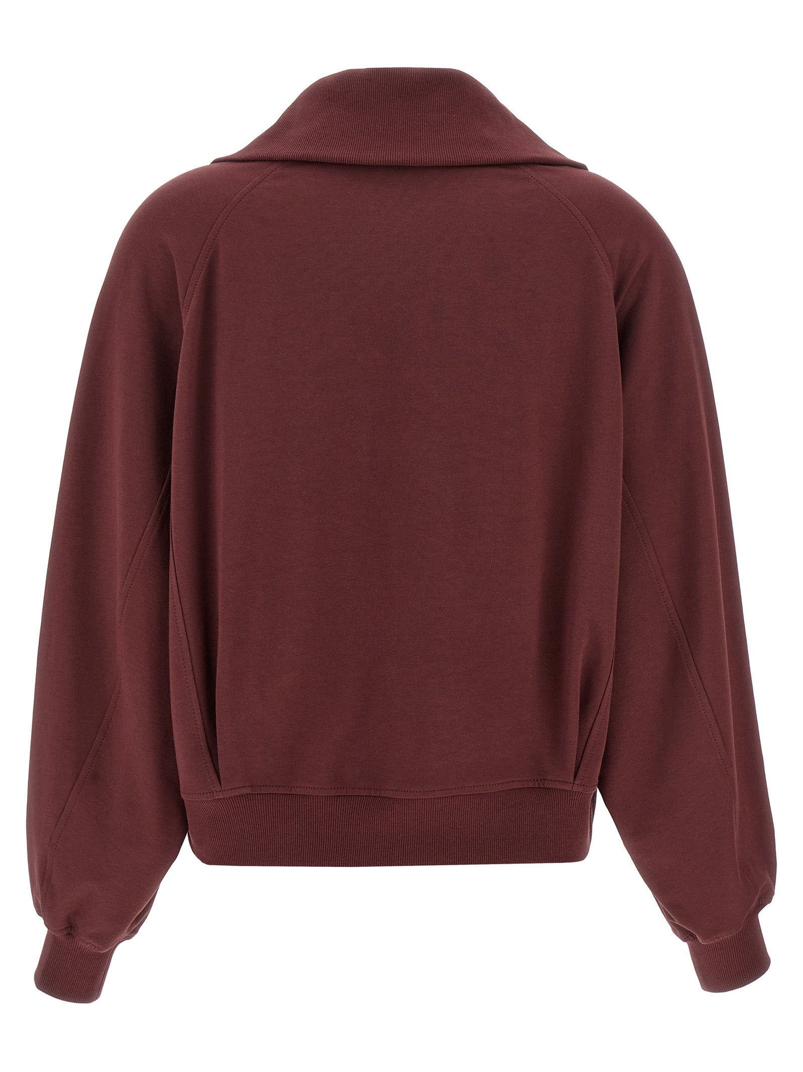 Shiny Flap Detail Sweatshirt Bordeaux - 2