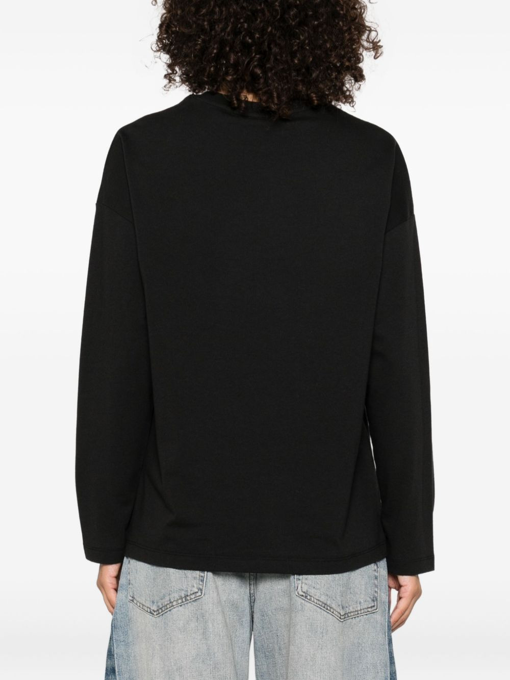flower-embellished long-sleeve top - 4