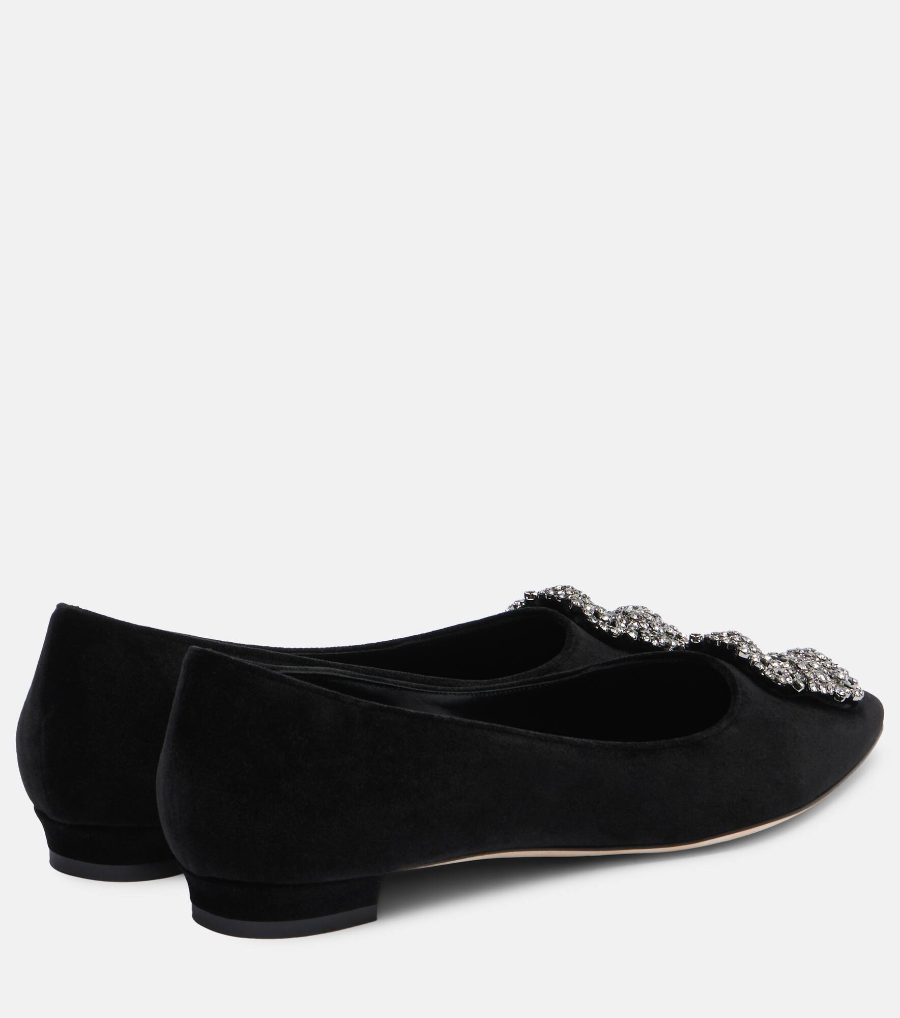 Hangisi embellished velvet ballet flats - 2